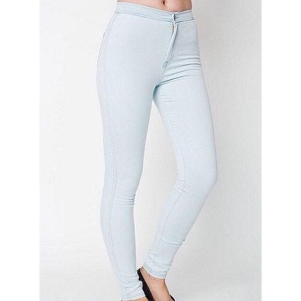 AMERICAN APPAREL HIGH WAISTED LIGHT WASH JEANS